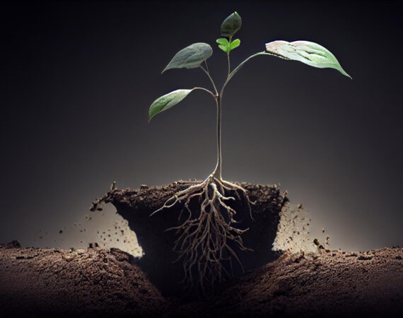 new life emerges with seedling growth roots generative ai